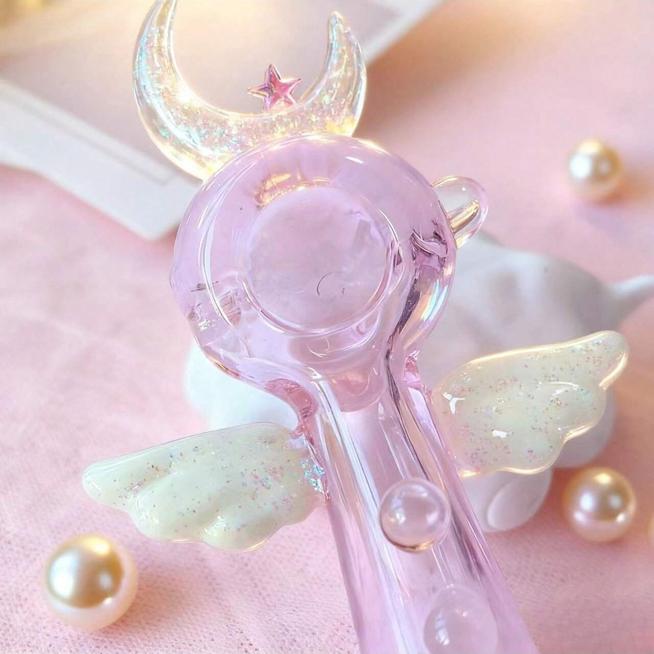 4" Moon Sailor Glass Pipe With Purple Pouch