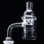 3pcs Set - 14mm 90 Degree Quartz Banger Set with Spinning Carb Cap and Terp Pearls