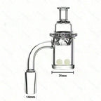 3pcs Set - 14mm 90 Degree Quartz Banger Set with Spinning Carb Cap and Terp Pearls