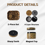 2pcs Wild Elegance Leopard Print Rolling Tray Set