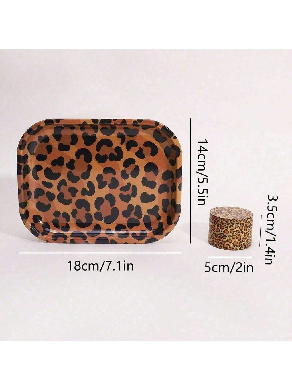 2pcs Wild Elegance Leopard Print Rolling Tray Set