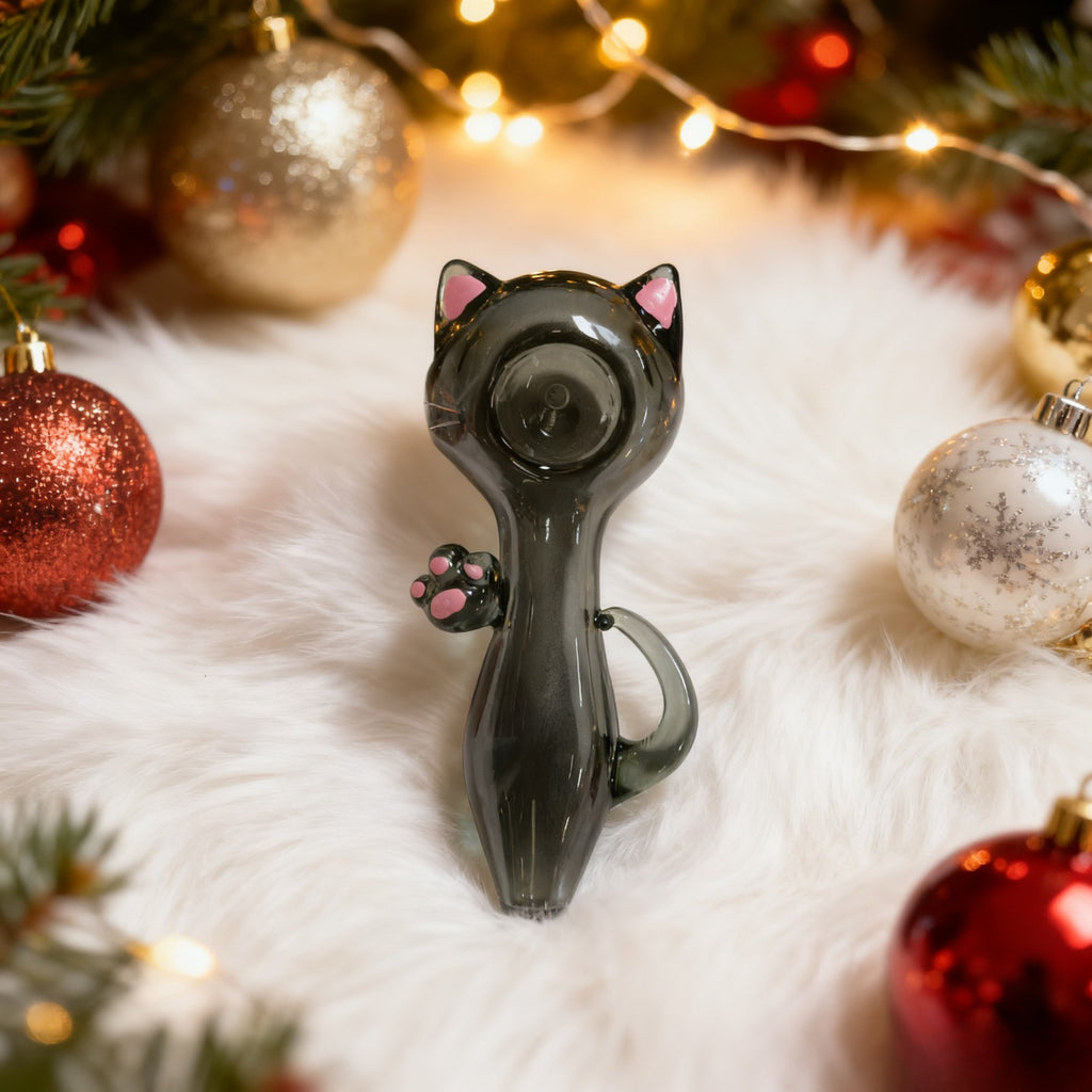 4" Black Cat Glass Pipe