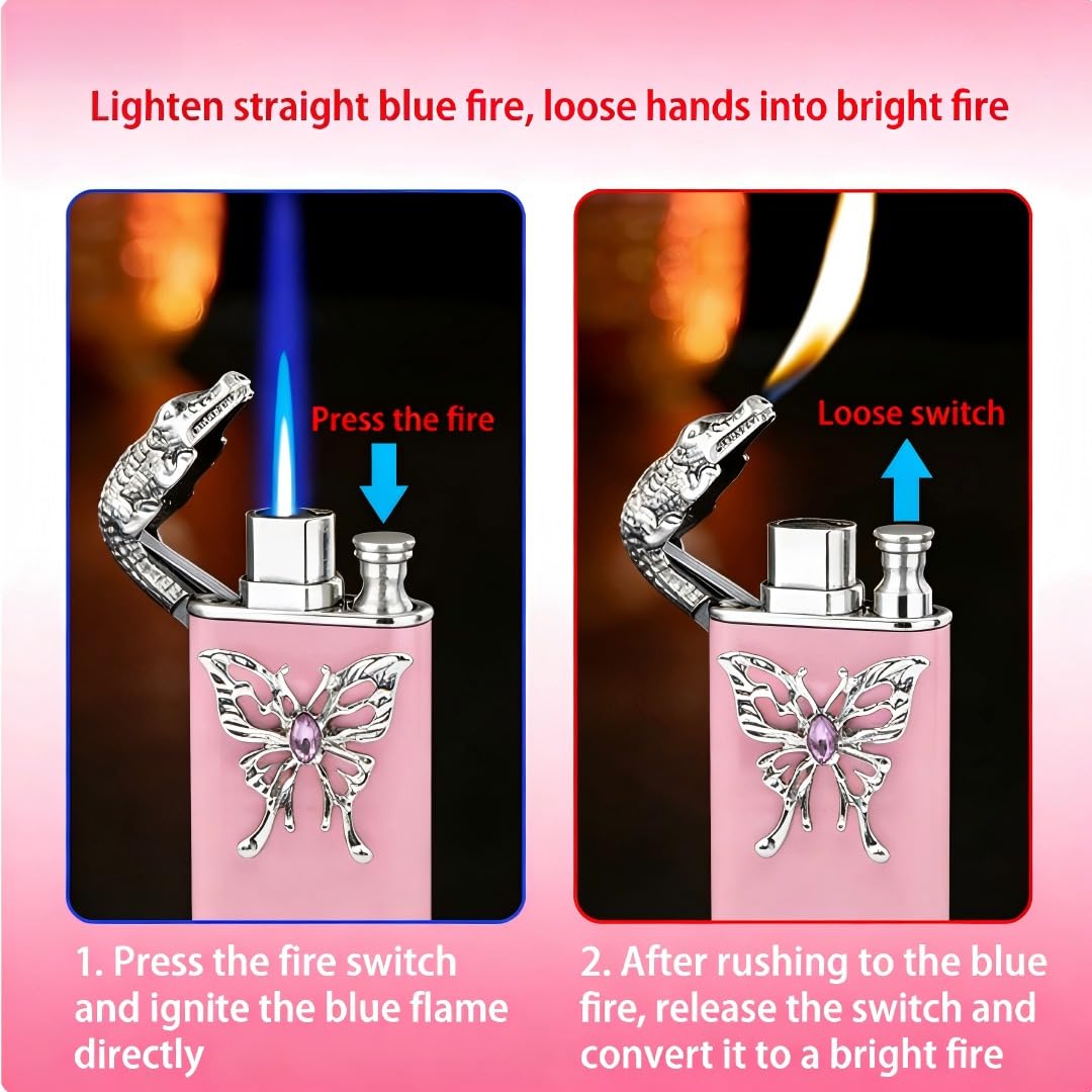 Pink Butterfly Lighter (Without Gas)