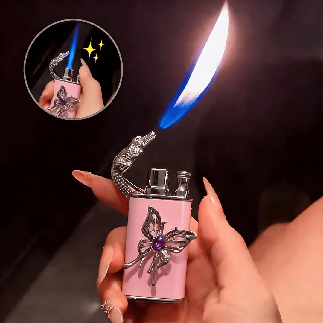 Pink Butterfly Lighter (Without Gas)