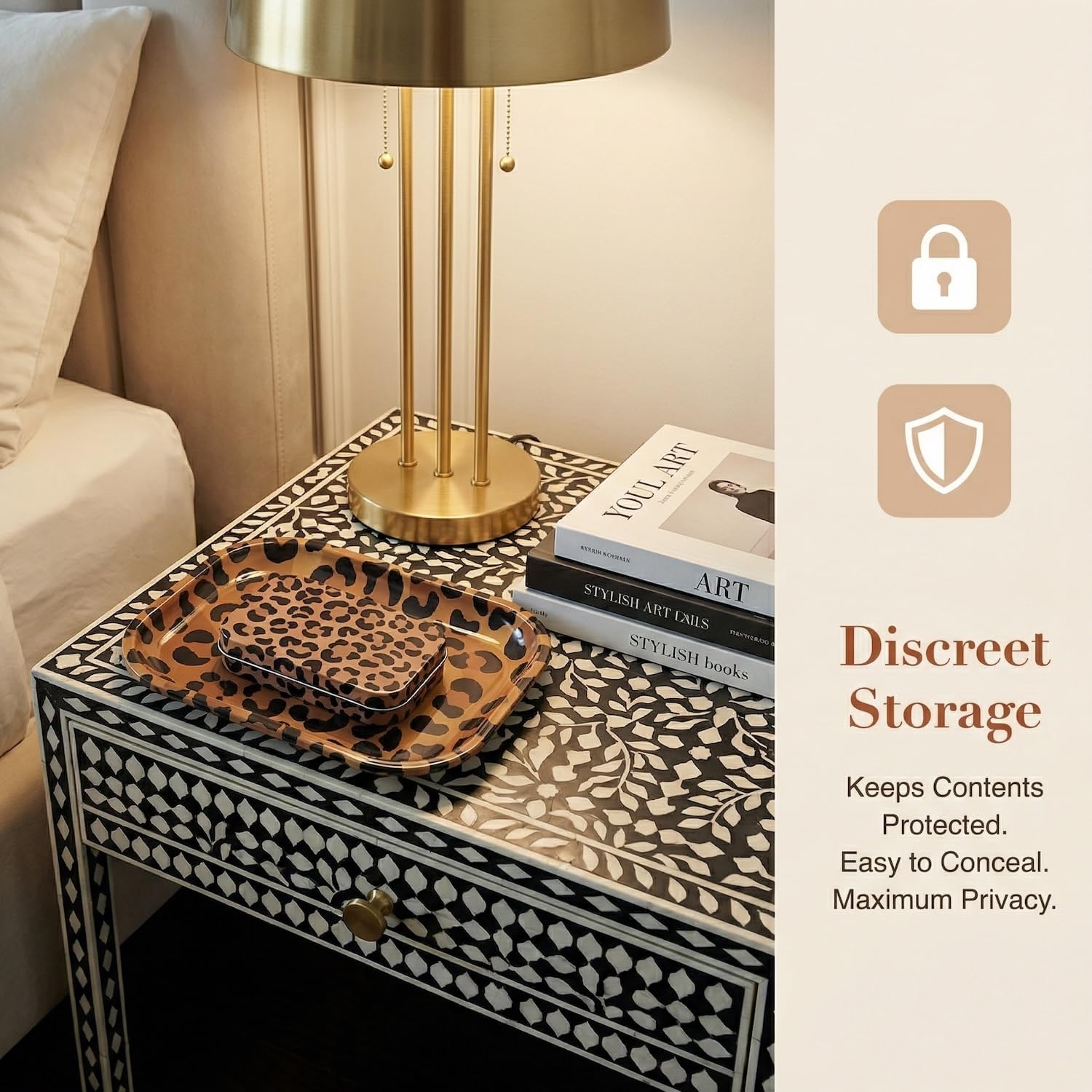3pcs Wild Elegance Leopard Print Rolling Tray Set