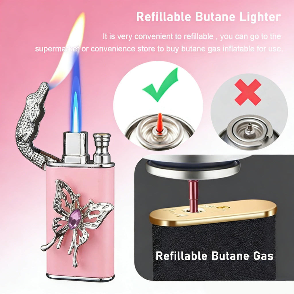 Pink Butterfly Lighter (Without Gas)