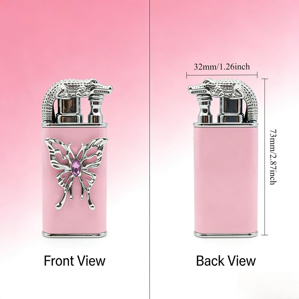 Pink Butterfly Lighter (Without Gas)