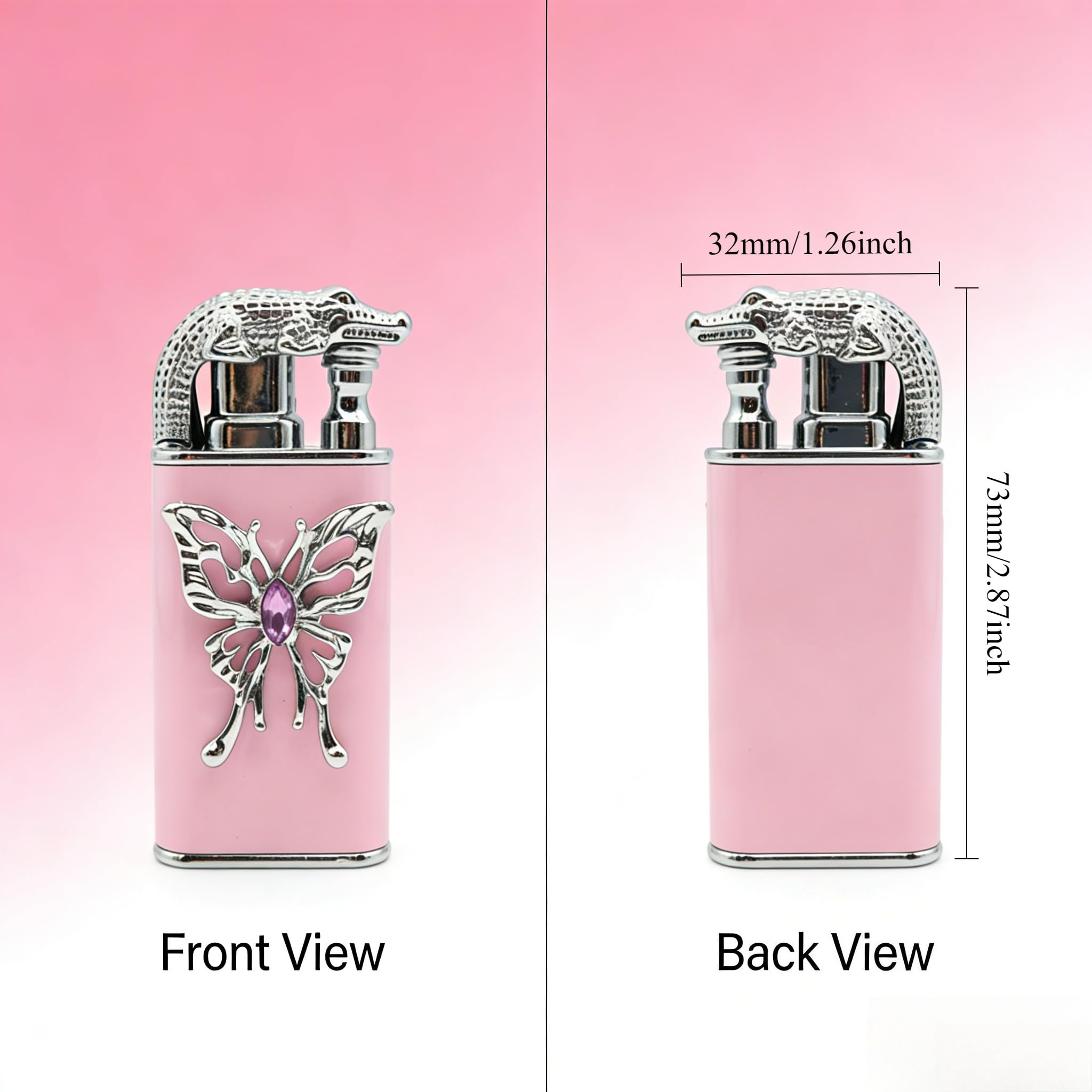 Pink Butterfly Lighter (Without Gas)