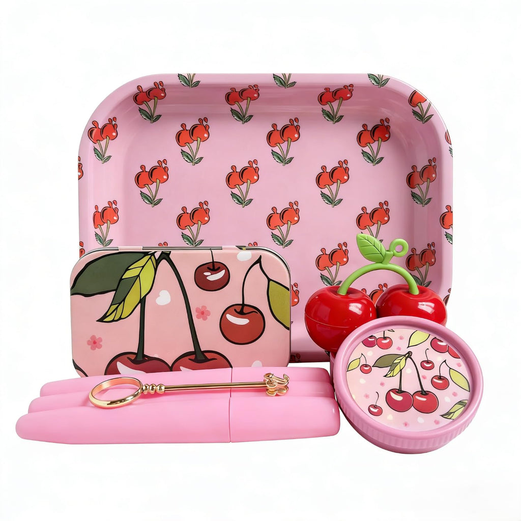 6pcs Cherry Rolling Tray Set