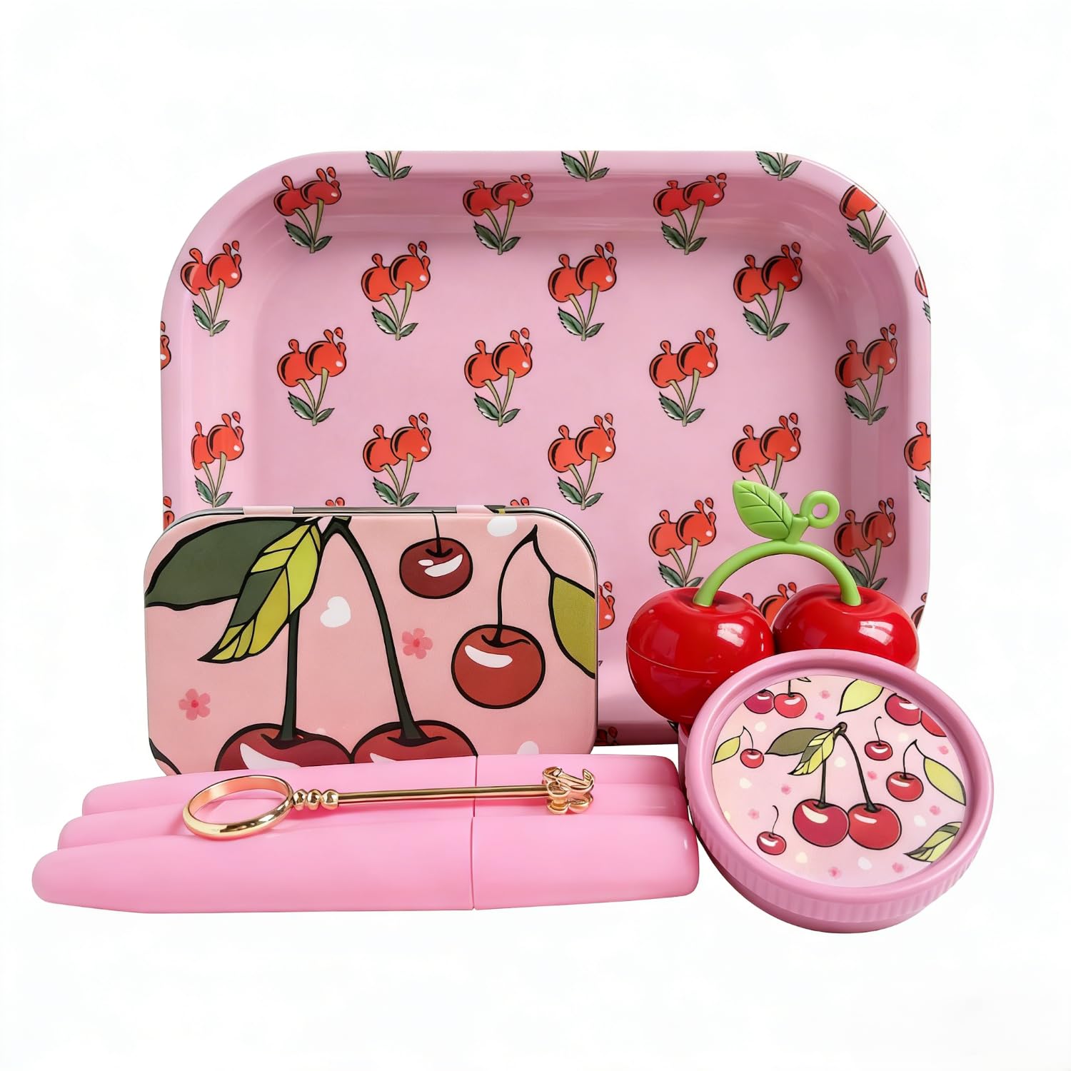 6pcs Cherry Rolling Tray Set