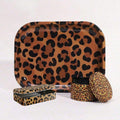 3pcs Wild Elegance Leopard Print Rolling Tray Set