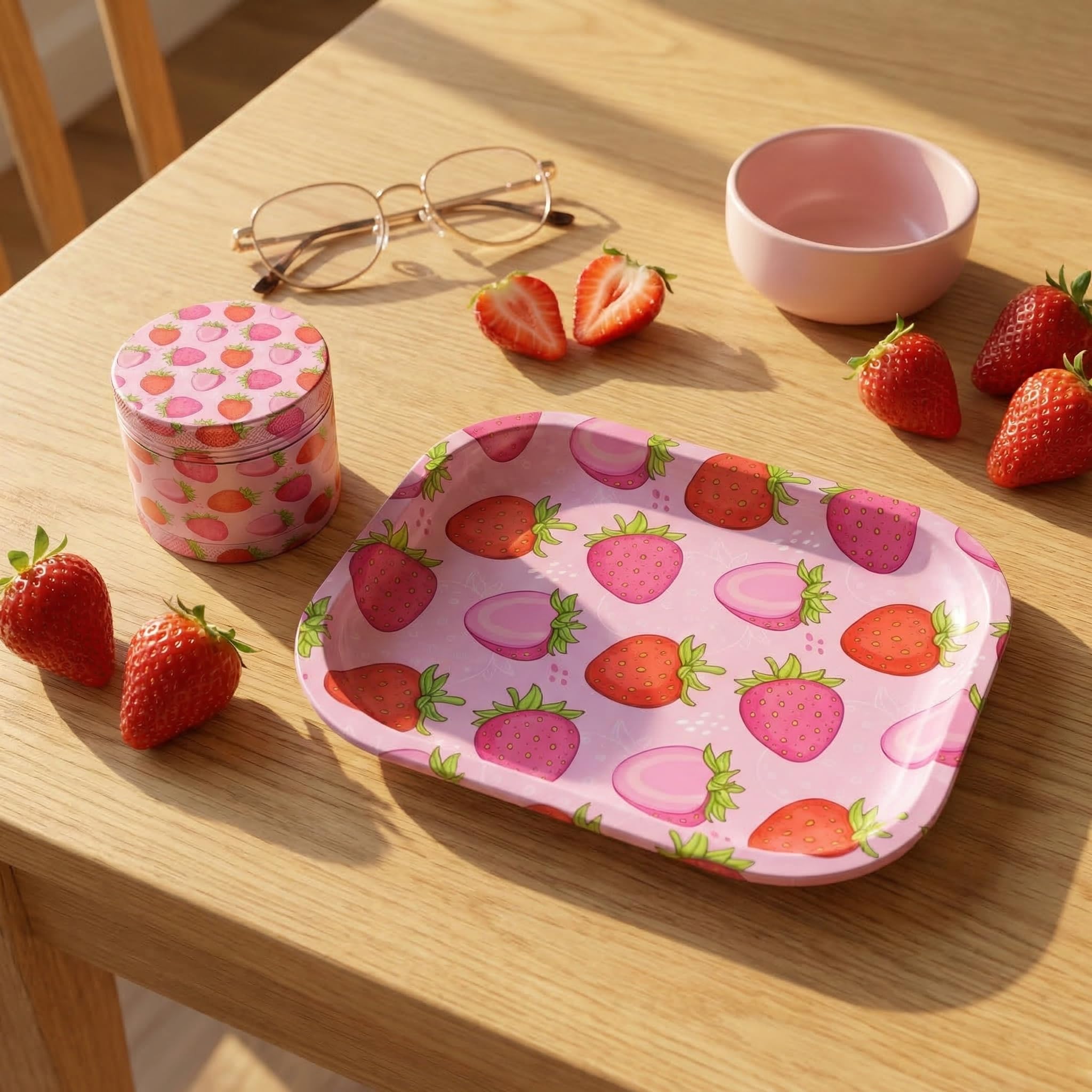 6pcs Cherry Rolling Tray Set