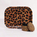 2pcs Wild Elegance Leopard Print Rolling Tray Set