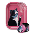 Funny Smoking Cat Rolling Tray Set