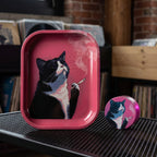 Funny Smoking Cat Rolling Tray Set