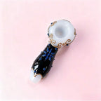 4" Celestial Moon Glass Pipe With Purple Pouch