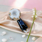 4" Celestial Moon Glass Pipe With Purple Pouch
