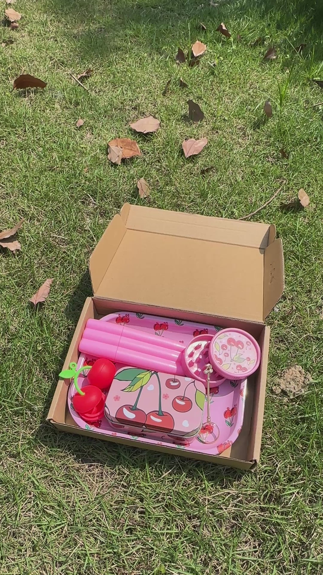 6pcs Cherry Rolling Tray Set